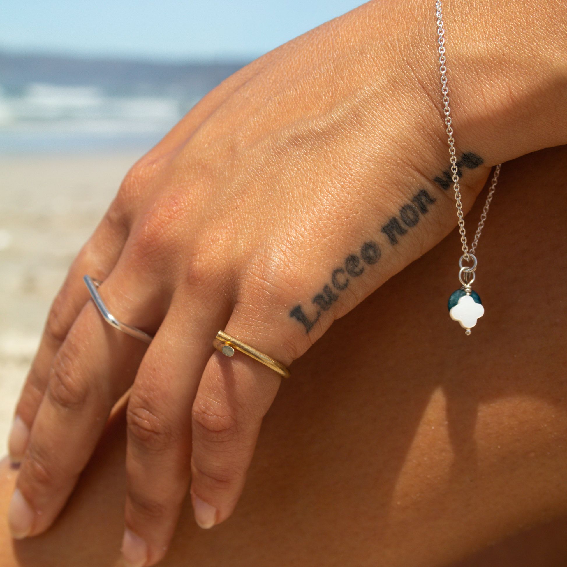 Freshwater Shell Clover Charm