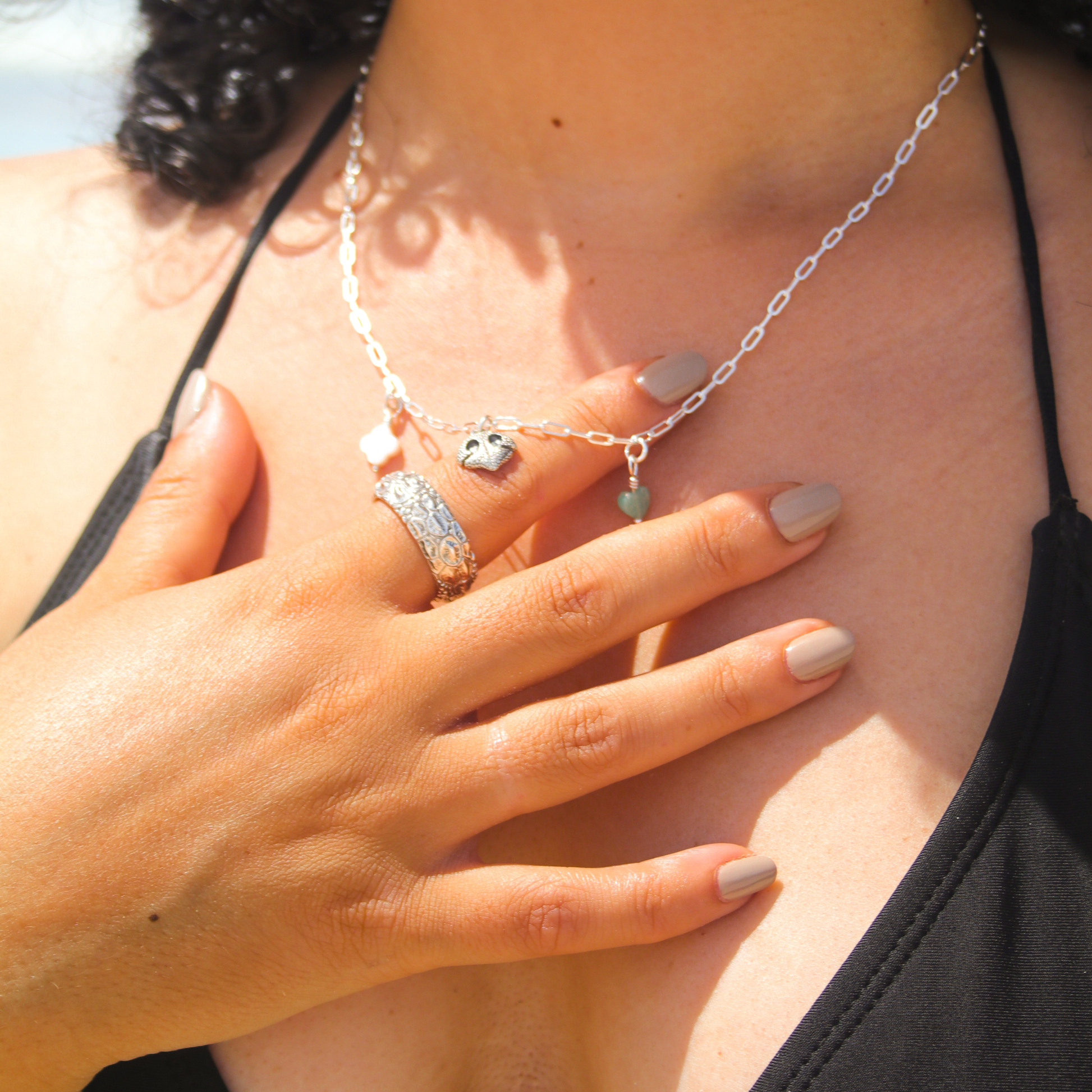 Freshwater Shell Clover Charm