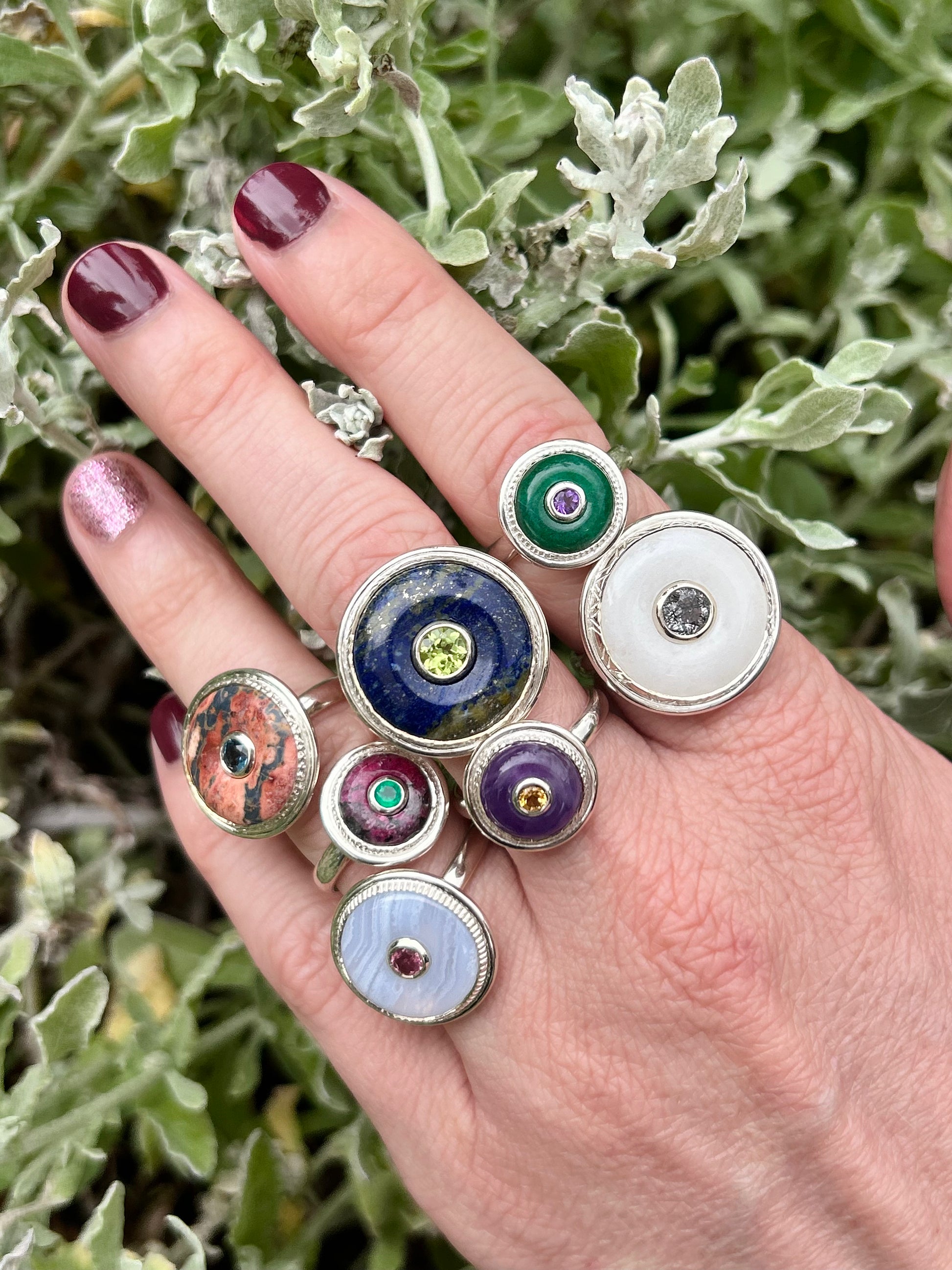 Amethyst and Citrine Small Donut Ring