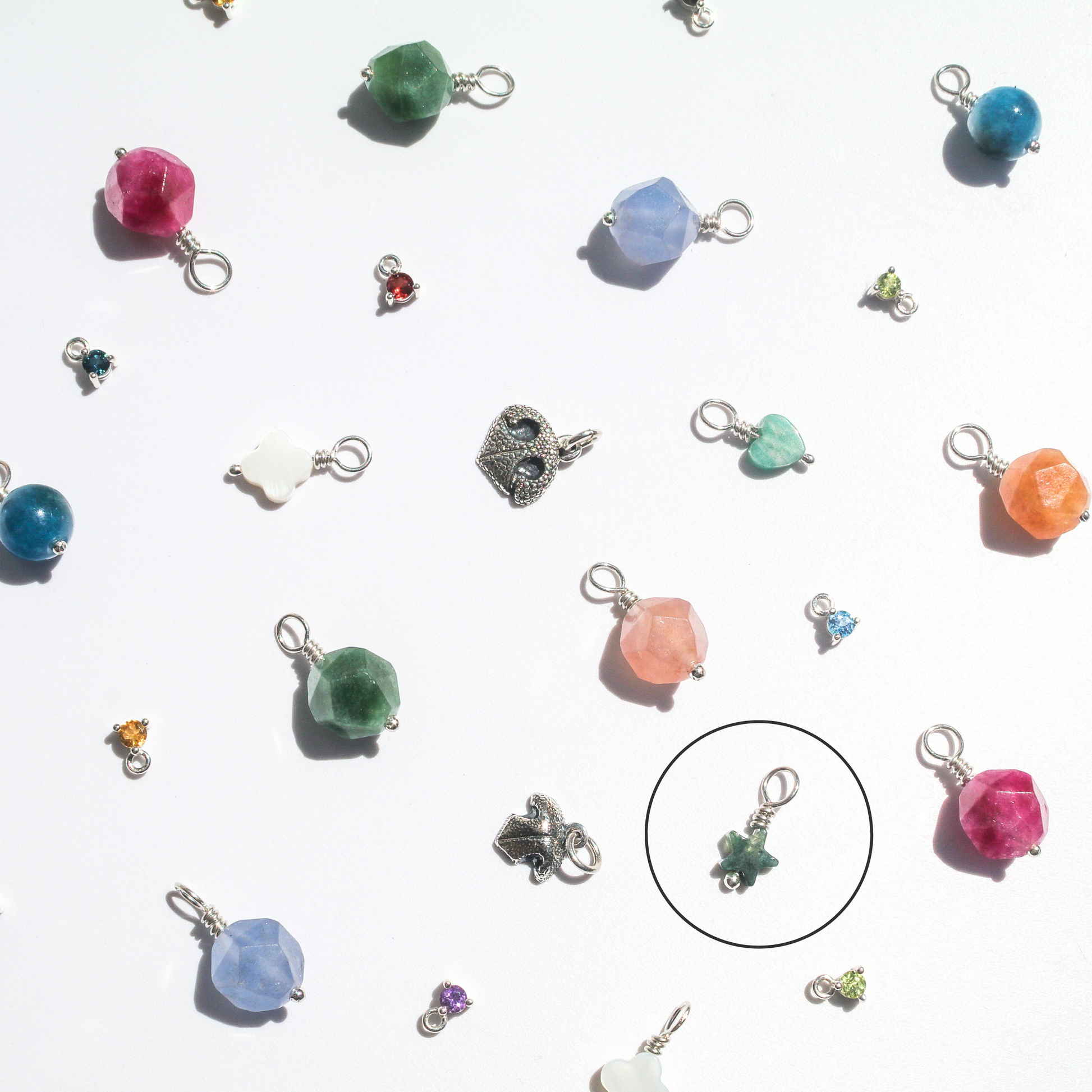 Moss Agate Star Charm