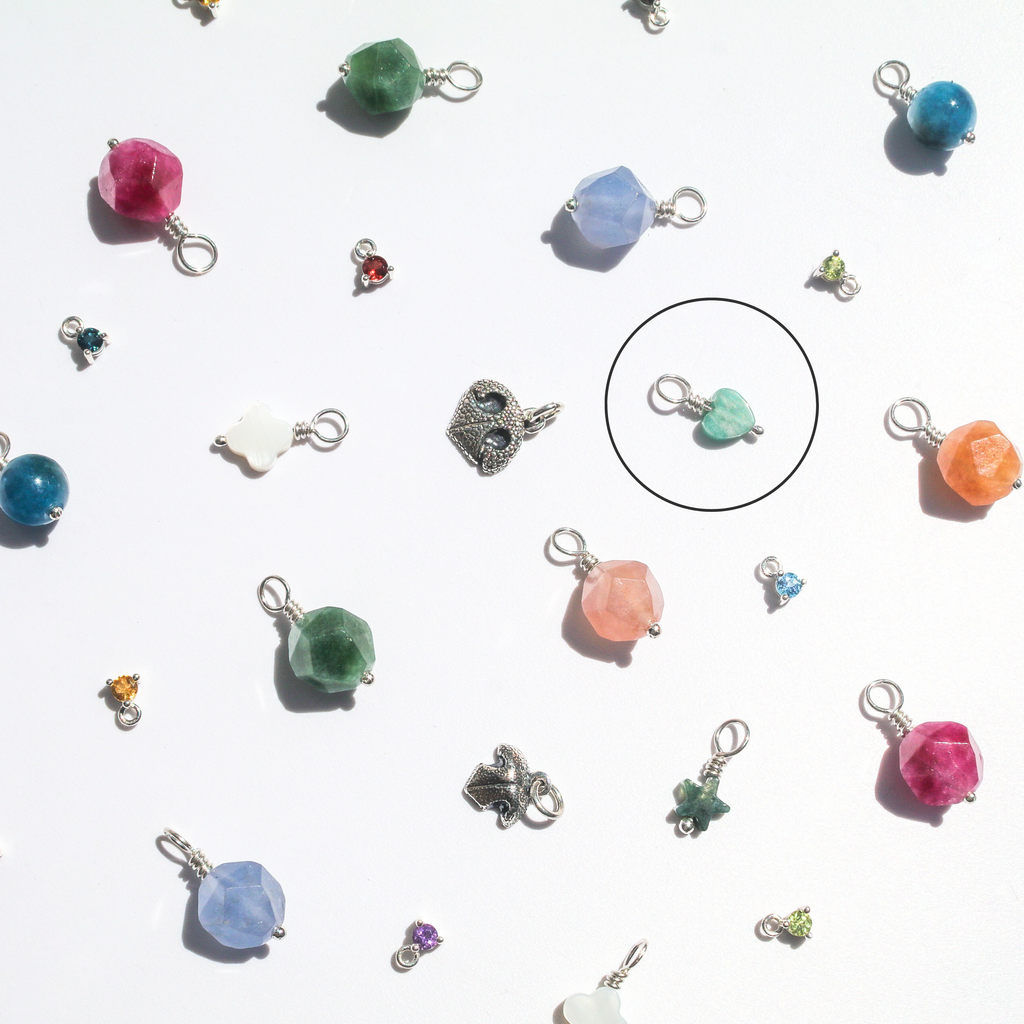 Amazonite Heart Charm