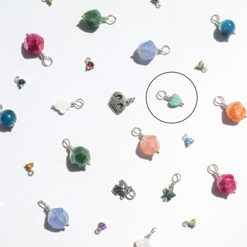 Amazonite Heart Charm